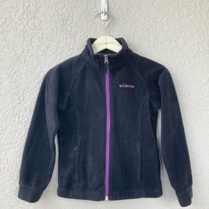 Columbia Kids Fleece Jacket full zip purple and black